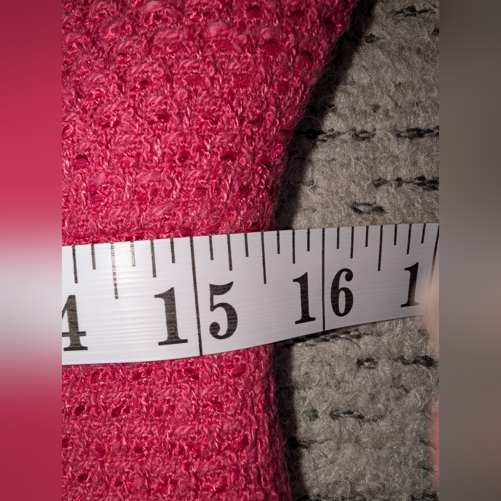 Elegant Pink Tweed Short Sleeve Knee Length Dress - Picture 14 of 15